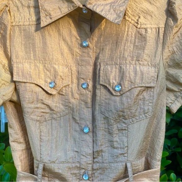 👚Griffin Paris Top/Blouse/Tunic in a metallic brushed gold. Size Small - EUC - Picture 3 of 4